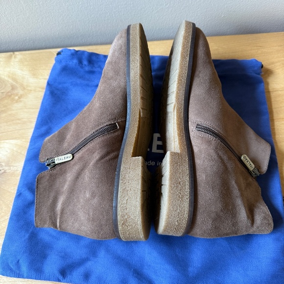 ITALEAU WATERPROOF FOLIANA SUEDE BOOTS MINIMALIST ITALIAN MADE PREPPY ANKLE 39.5 - Picture 10 of 12